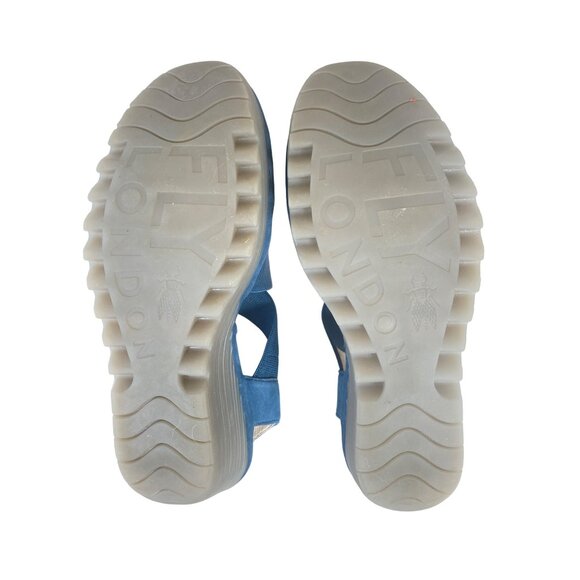 Fly London Women's Yaji Wedge Sandal Blue Women's 41 US 10 - Picture 7 of 15